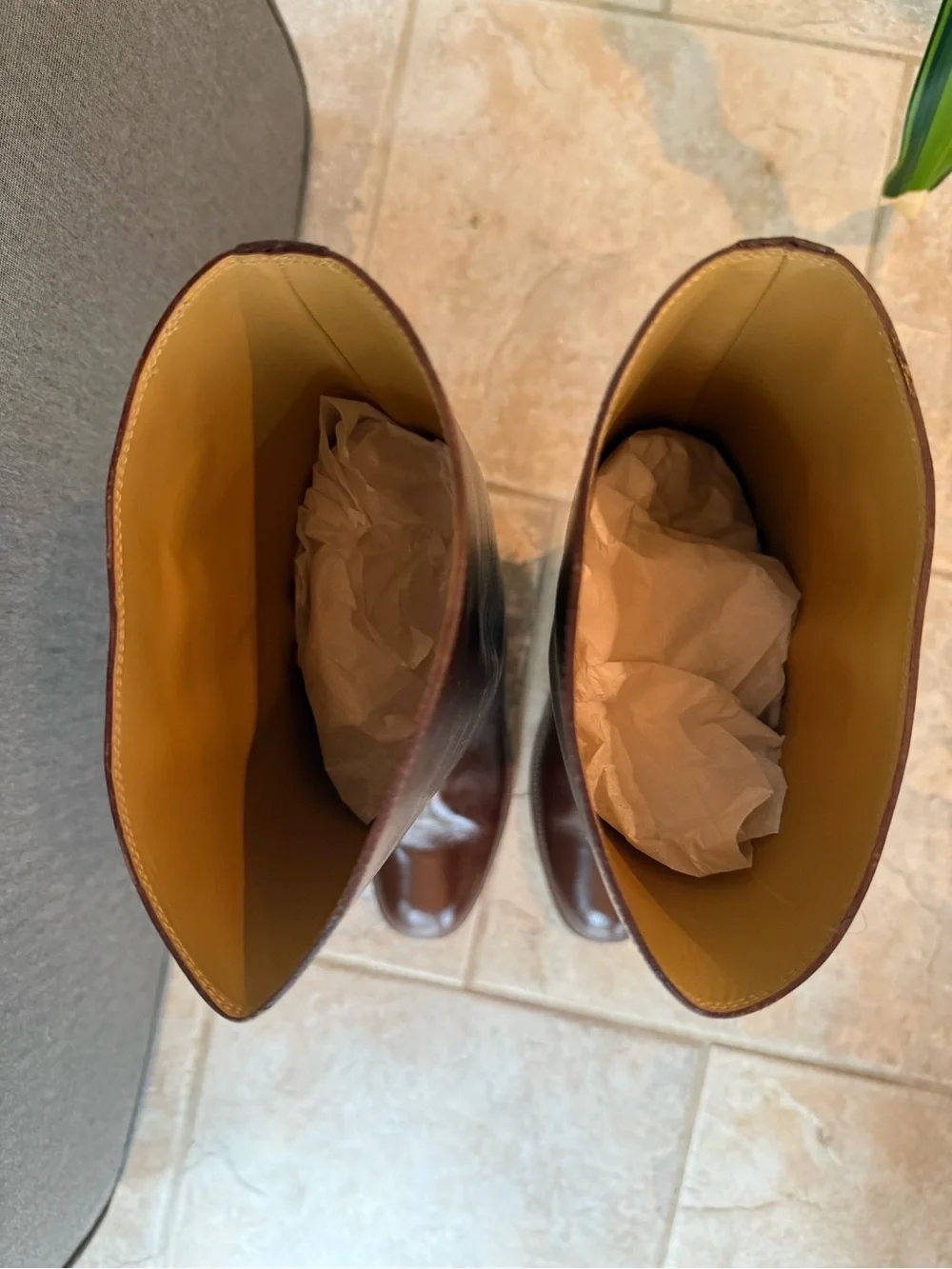 Chanel Calfskin High Boots Brown Size 40